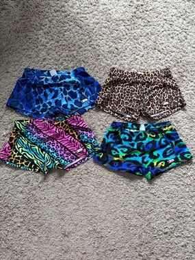 Crazy Pants 4-Piece Colorful Animal Print Athletic Shorts Set